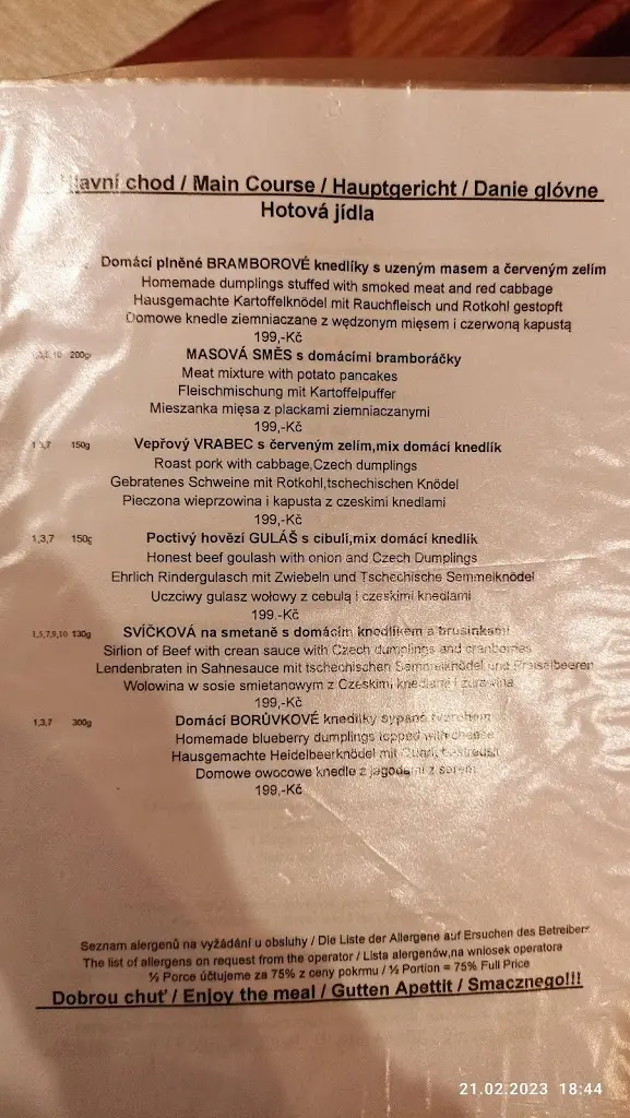Menu_Restaurace a Pension Pod Čerťákem_Harrachov_image_1