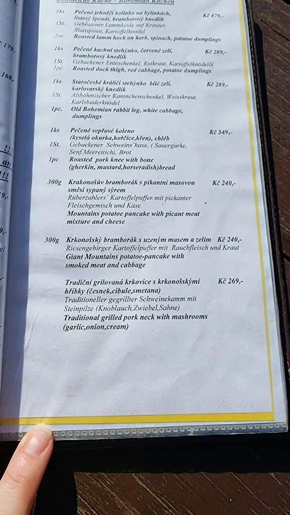 Menu_Restaurant Rotunda_Harrachov_image_2