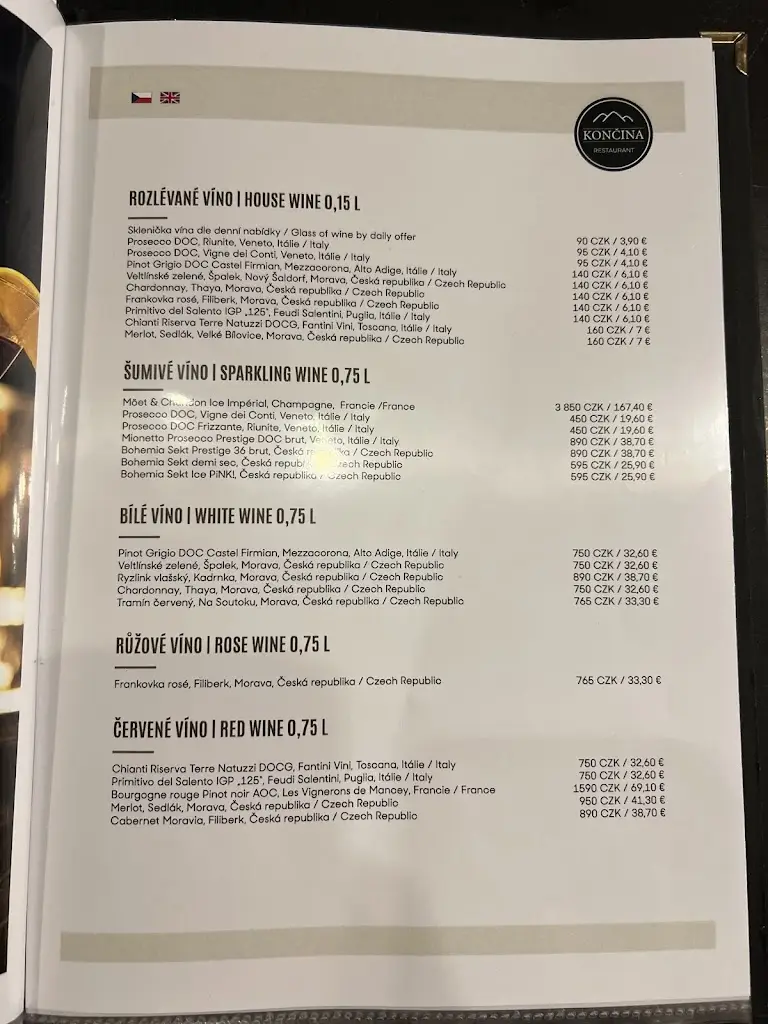 Menu_Restaurace Končina Harrachov_Harrachov_immagine_1