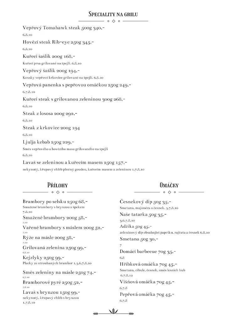 Menu_Podkarpatská restaurace_Jablonec nad Jizerou_immagine_3