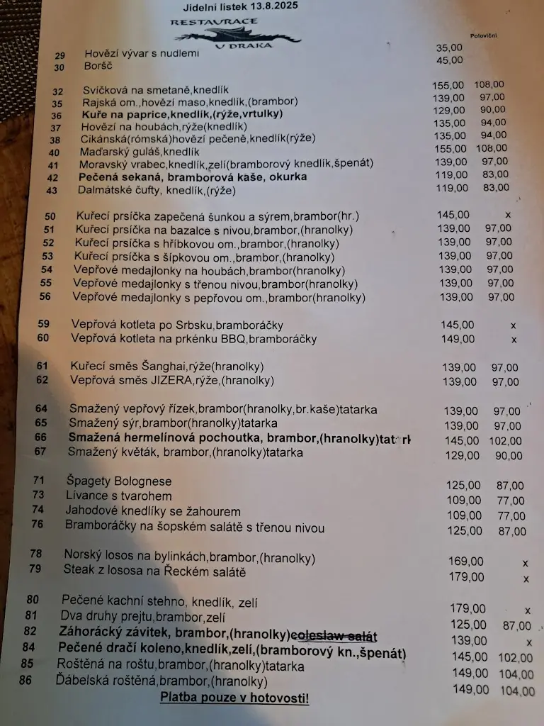 Menu_Restaurace U Draka_Jablonec nad Jizerou_image_1