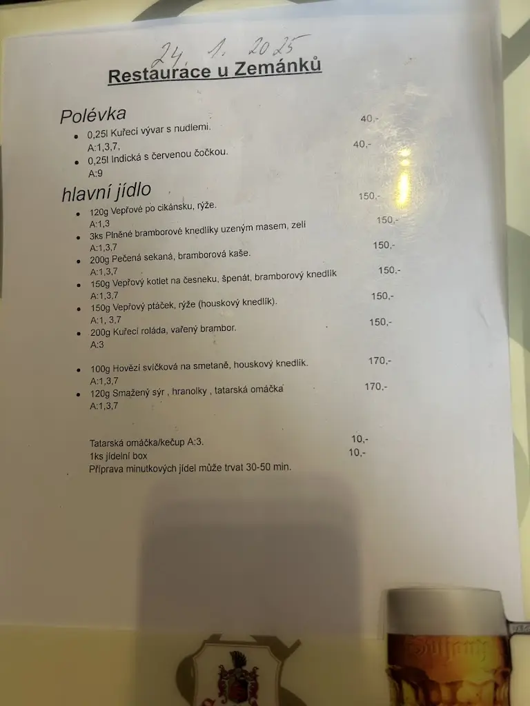 Menu_Restaurace U Zemánků_Jablonec nad Jizerou_image_1