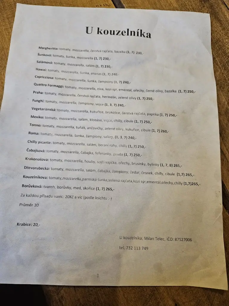 Menu_Pizzerie U Kouzelníka_Jablonec nad Jizerou_image_1