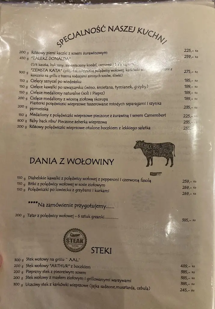 Menu_Camelot Restaurant_Hrádek nad Nisou_image_1