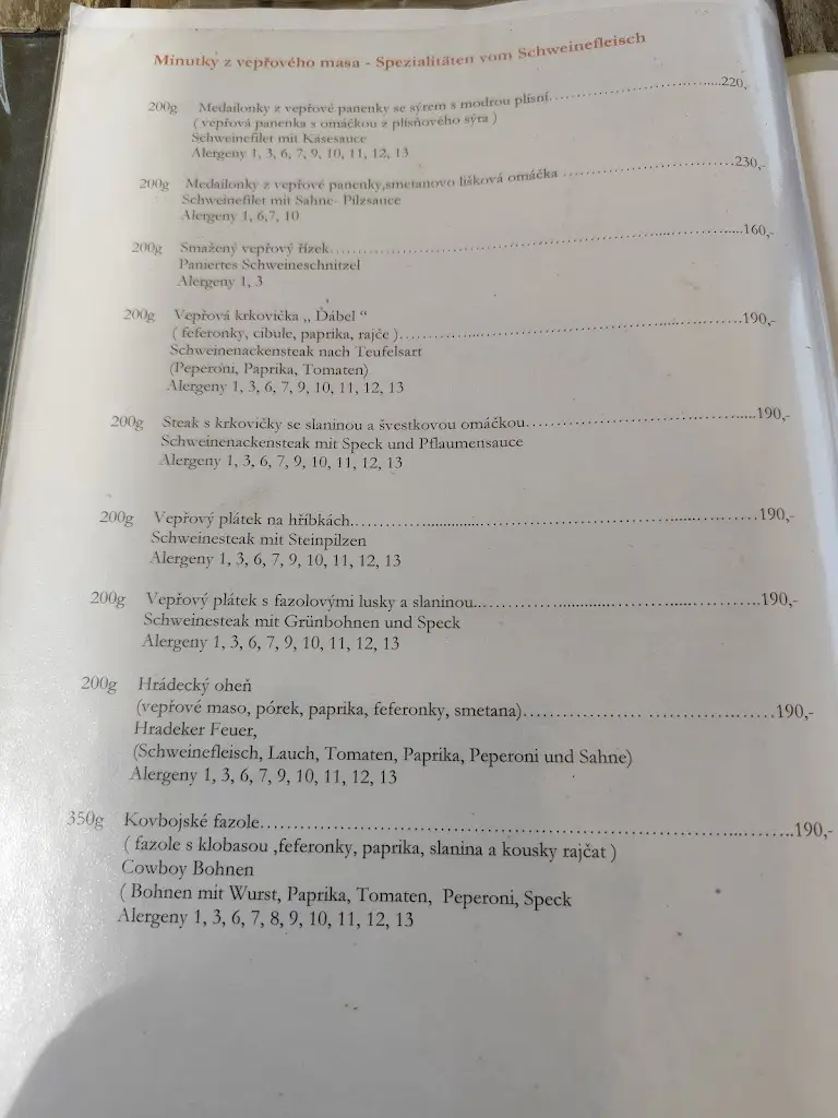 Menu_Restaurace „K“_Hrádek nad Nisou_immagine_1