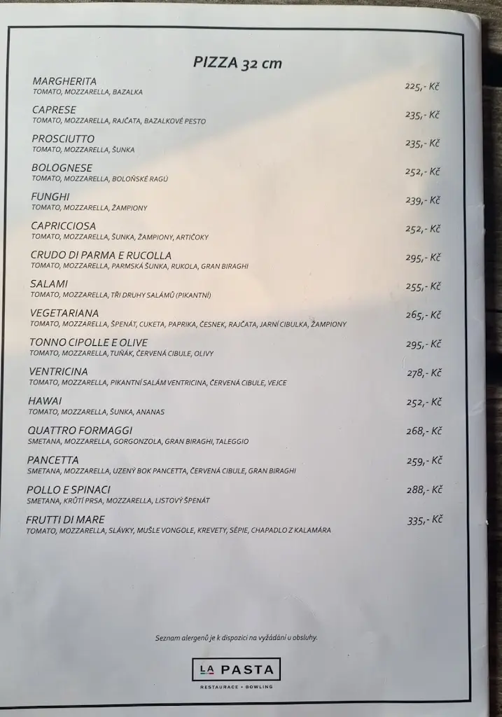 Menu_La Pasta - Restaurant & Bowling_Janov nad Nisou_image_1