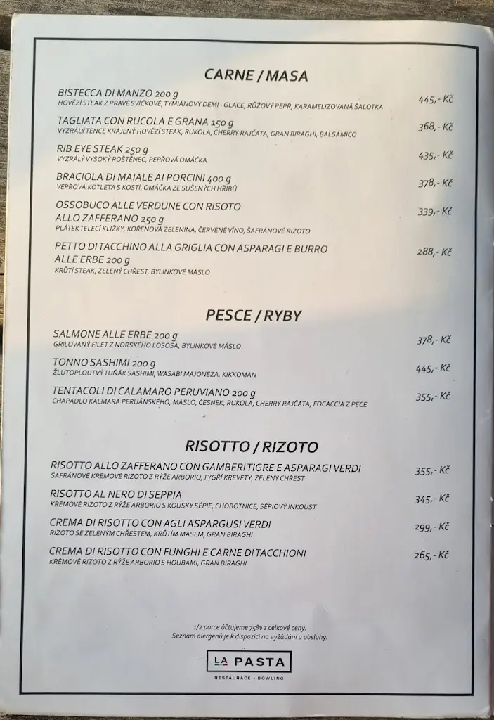 Menu_La Pasta - Restaurant & Bowling_Janov nad Nisou_image_2