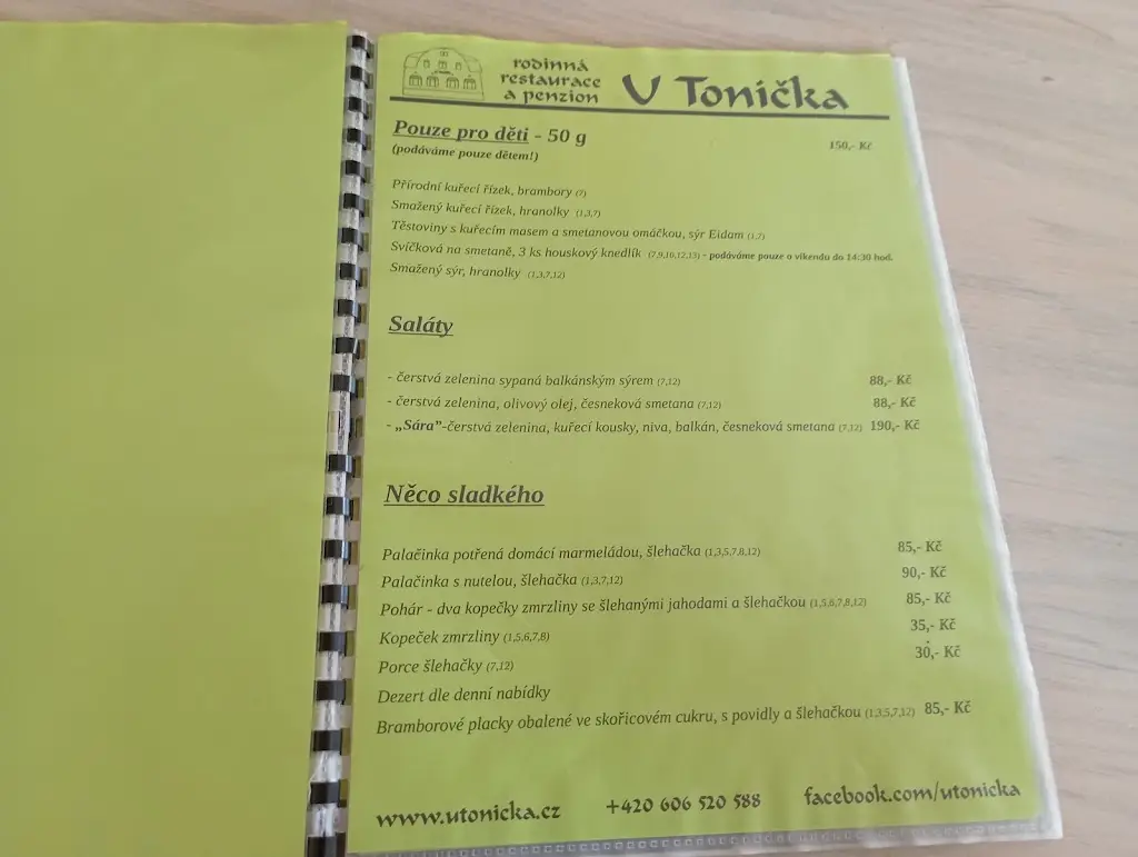 Menu_Restaurace a penzion U Toníčka - Jizerské hory_Janov nad Nisou_image_1
