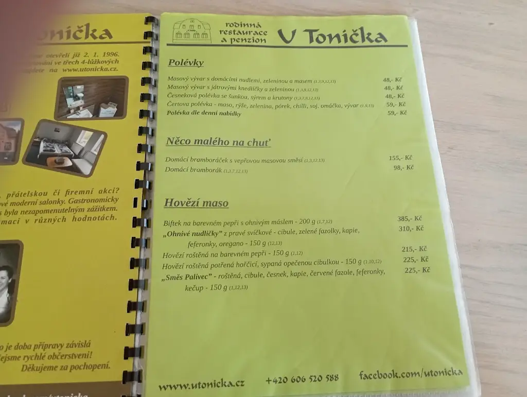 Menu_Restaurace a penzion U Toníčka - Jizerské hory_Janov nad Nisou_image_2