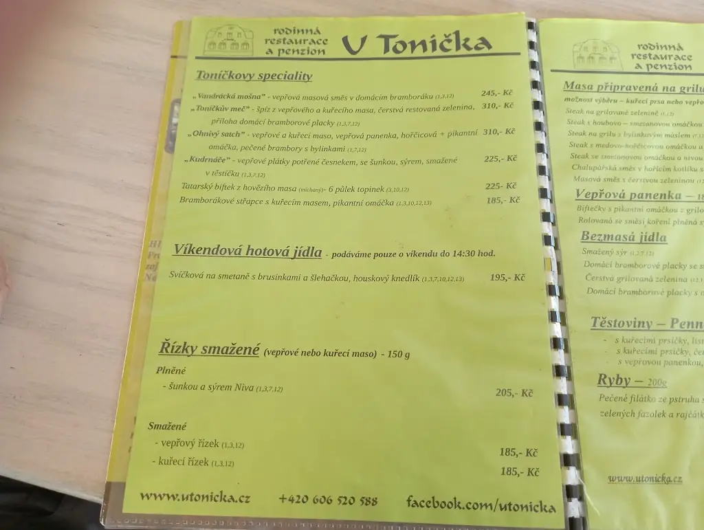 Menu_Restaurace a penzion U Toníčka - Jizerské hory_Janov nad Nisou_image_4