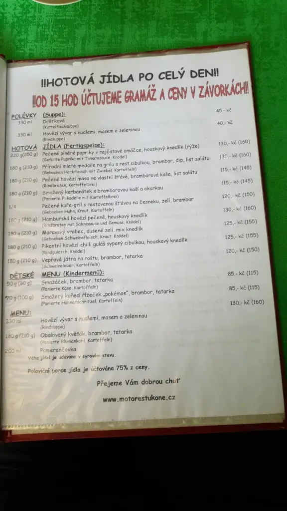 Menu_MOTOREST U KONĚ_Kamenický Šenov_image_4