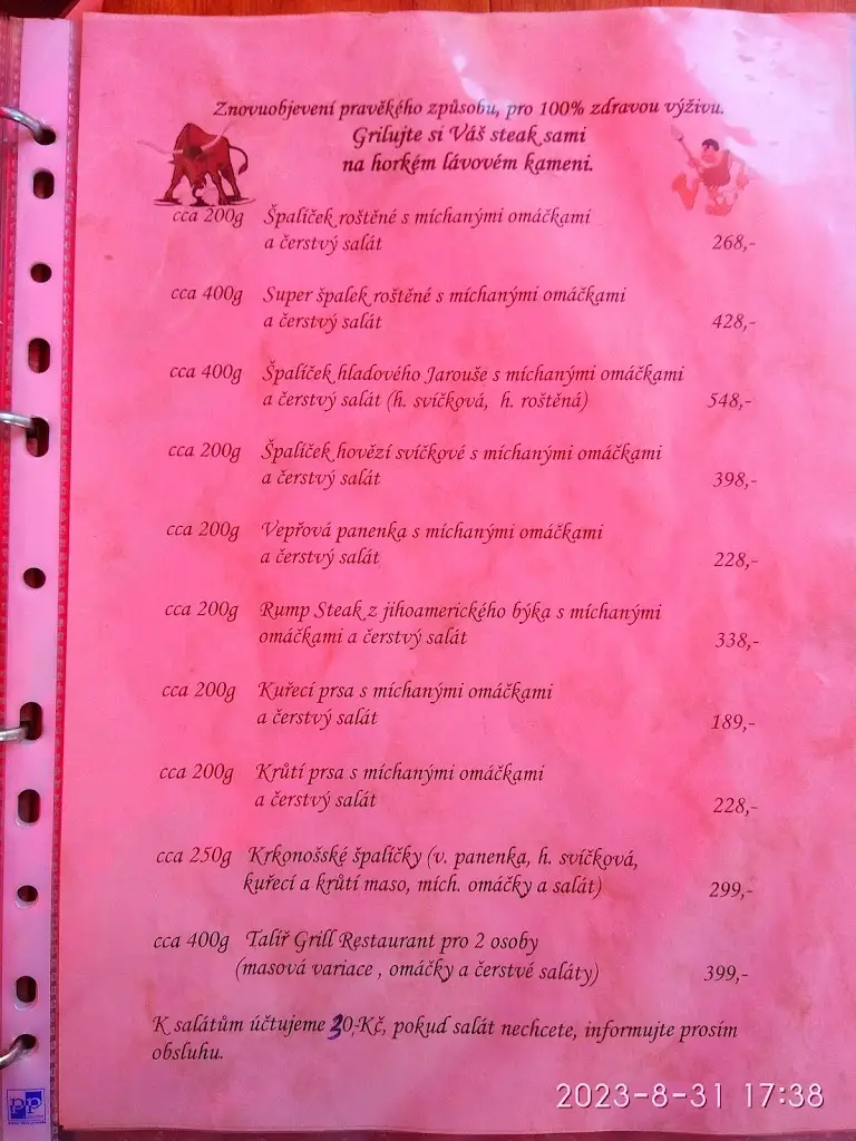 Menu_The Hot Stones Grill Restaurant_Jilemnice_immagine_2