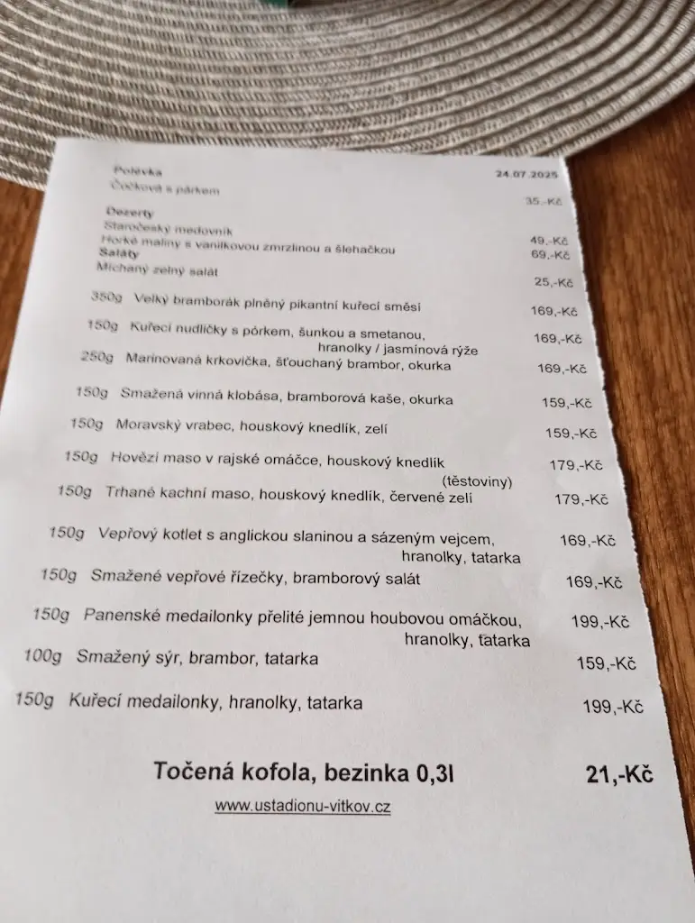 Menu_Restaurant At the Stadium_Jilemnice_image_1