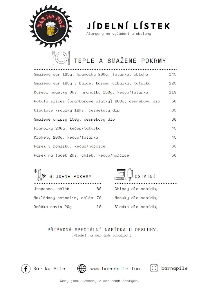 Menu_Bar Na Pile_Lomnice nad Popelkou_image_1