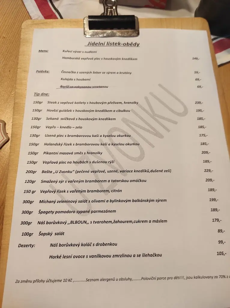 Menu_Pension a restaurace U Zvonku Kořenov_Kořenov_image_1