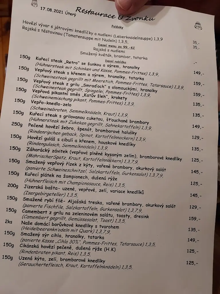 Menu_Pension a restaurace U Zvonku Kořenov_Kořenov_image_3