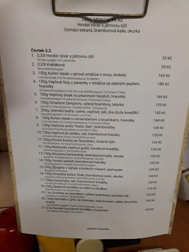 Menu_Pension a restaurace U Zvonku Kořenov_Kořenov_image_4