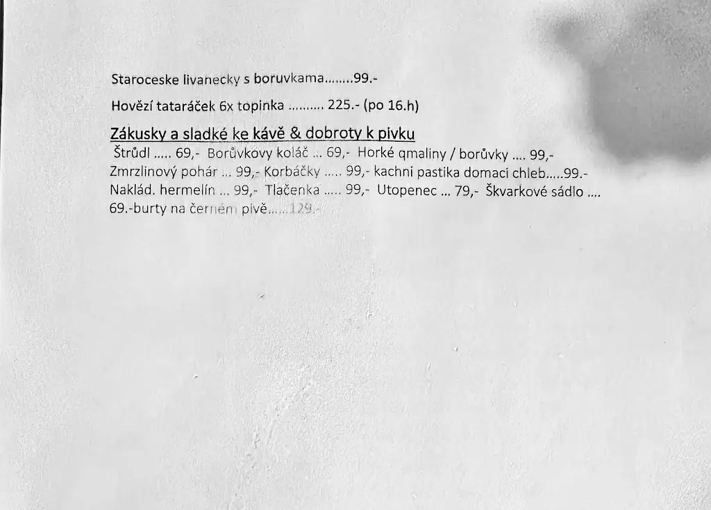 Menu_Horská chata Na Perlíčku - Prdek, hospůdka, minipivovar a ubytování_Kořenov_image_4