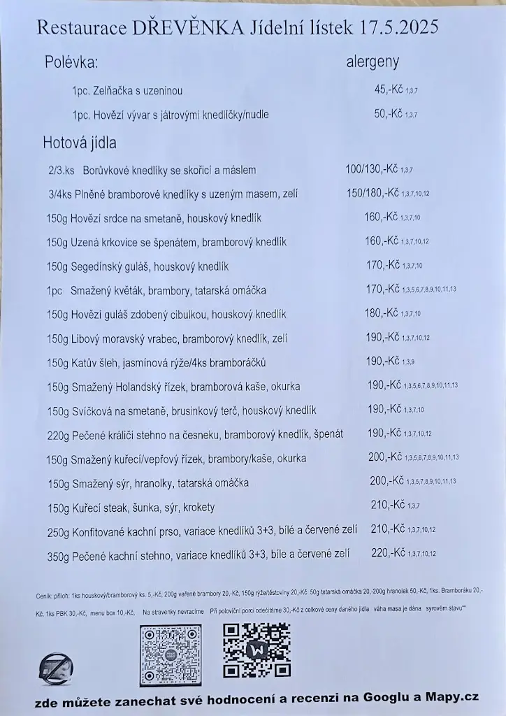 Menu_Restaurace Dřevěnka Mimoň_Mimoň_immagine_1