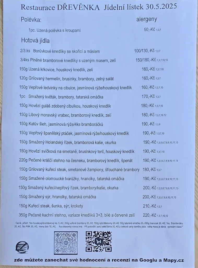 Menu_Restaurace Dřevěnka Mimoň_Mimoň_immagine_2