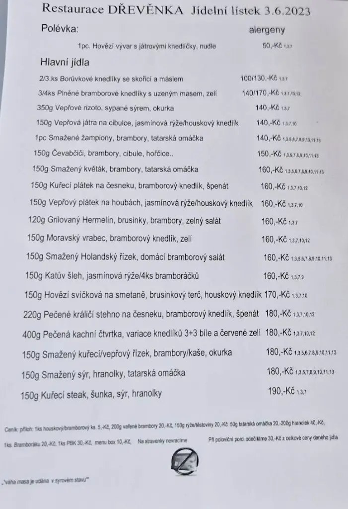 Menu_Restaurace Dřevěnka Mimoň_Mimoň_immagine_4