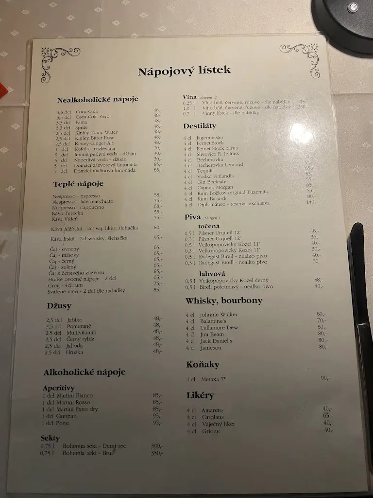 Menu_The Fortuna Inn_Nový Bor_image_2