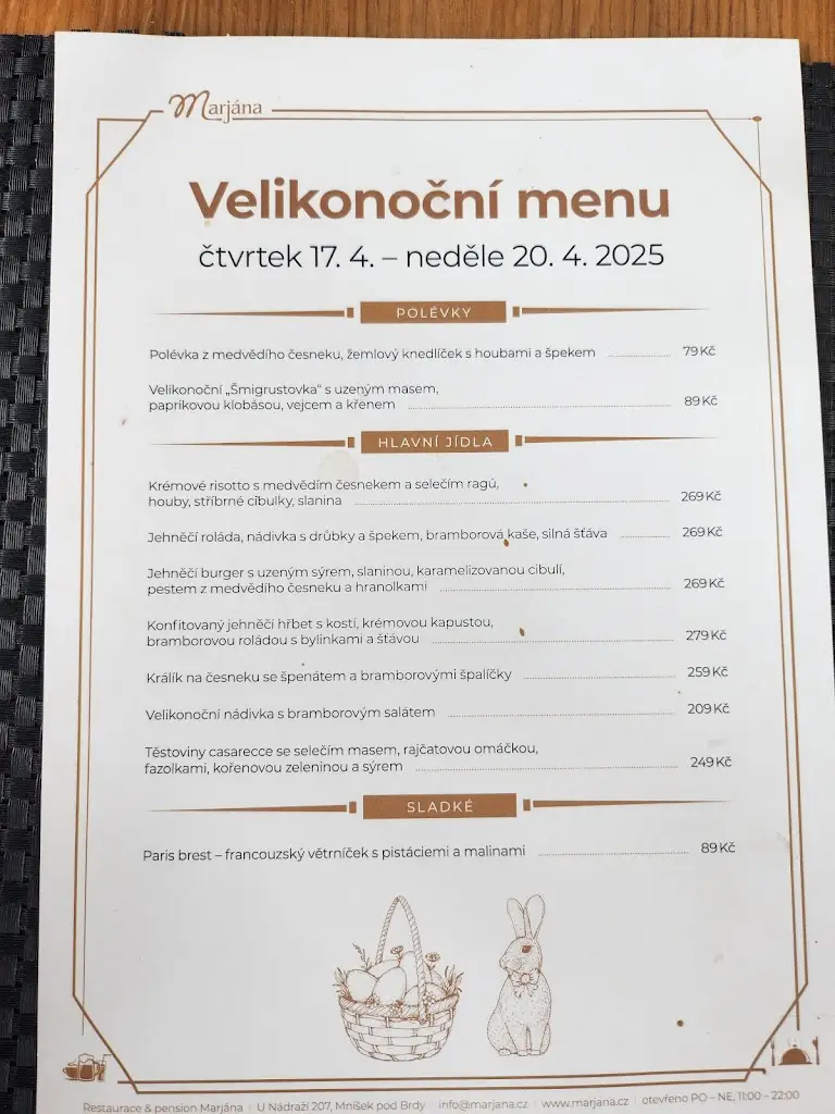 Menu_Marjána - Restaurace a Pension_Mníšek_immagine_3