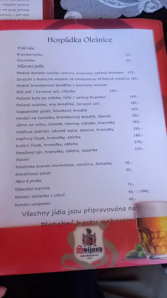 Menu_Hospůdka Olešnice_Ohrazenice_immagine_1