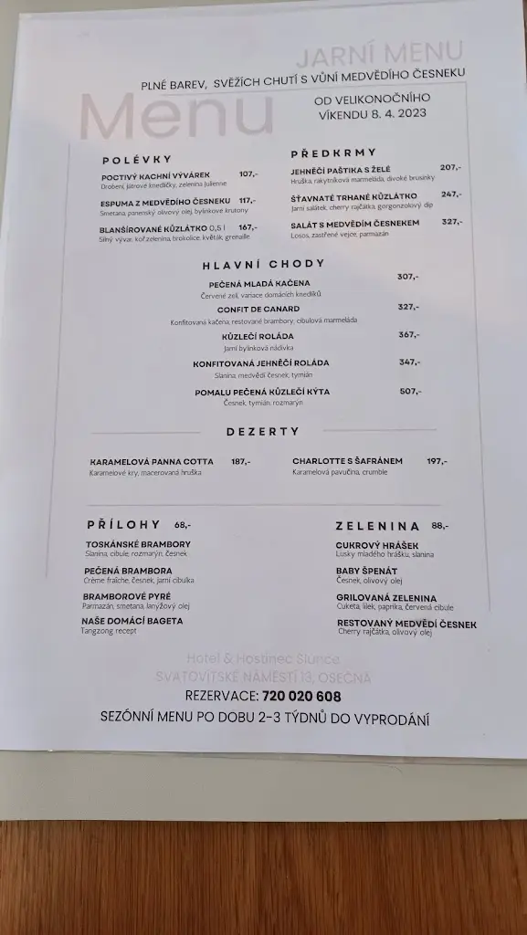 Menu_Hotel & Hostinec Slunce_Osečná_image_1