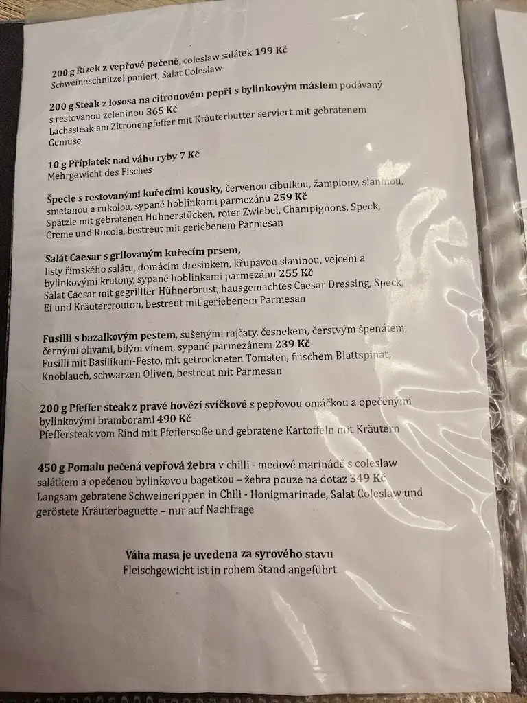 Menu_Restaurant penzion Sen_Horní Planá_image_4