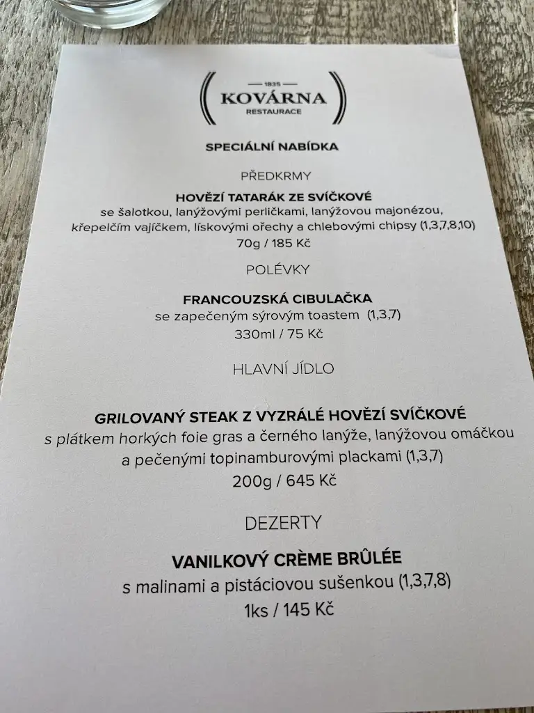 Menu_Frýdštejn Smithy resort_Příšovice_image_3