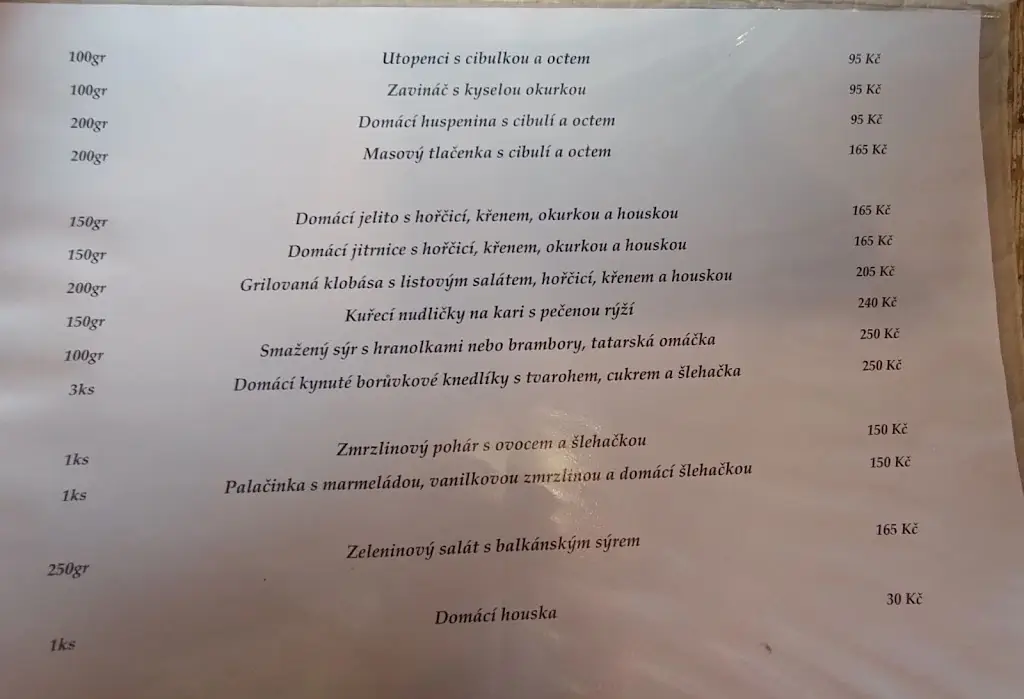 Menu_Horská bouda Dvoracky_Rokytnice nad Jizerou_image_1