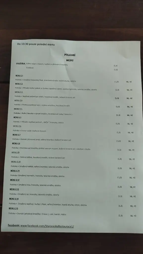 Menu_Staročeská Restaurace_Stráž nad Nisou_image_2