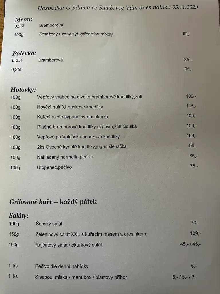 Menu_Hospůdka U Silnice_Smržovka_image_1