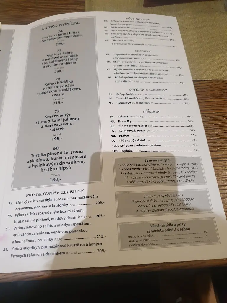 Menu_Pizzerie Restaurant Plaudit_Turnov_image_4