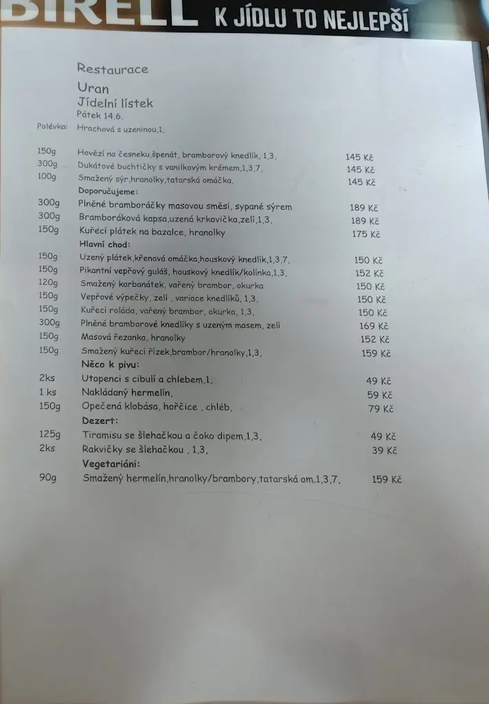 Menu_Hotel Uran_Stráž pod Ralskem_image_2