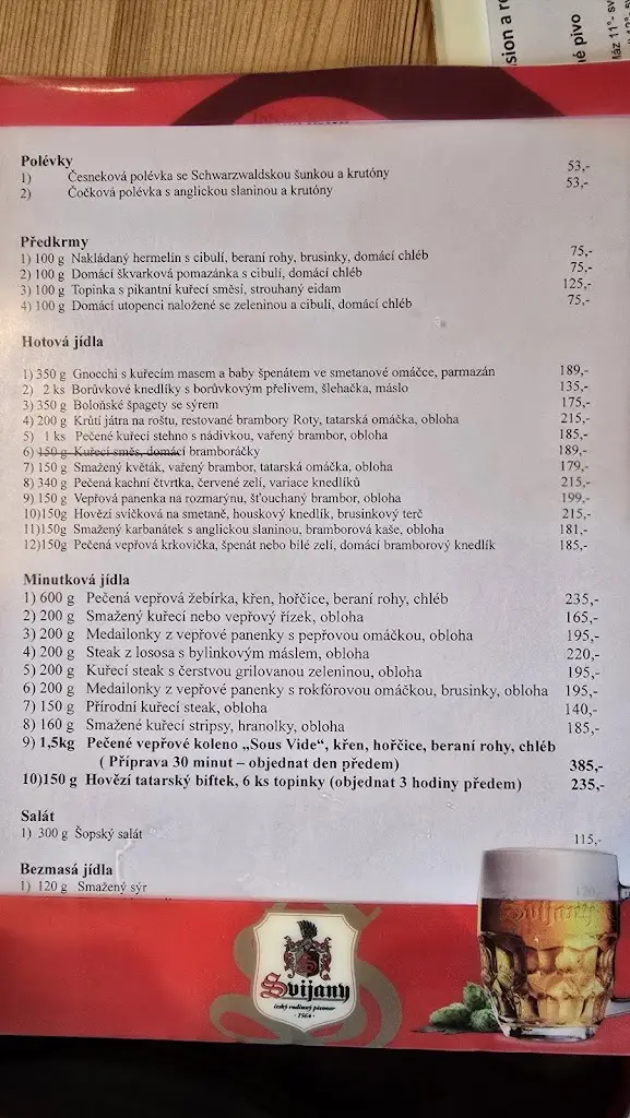 Menu_Pension a restaurace Sněženka_Tanvald_immagine_1