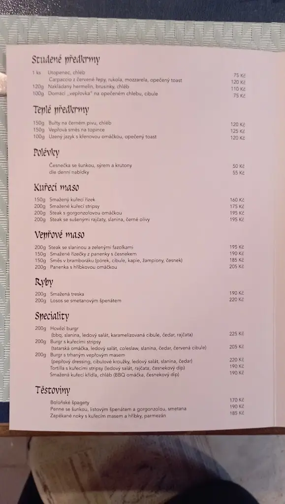 Menu_Restaurace Albrecht_Tanvald_immagine_1