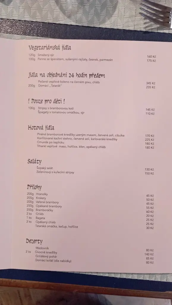 Menu_Restaurace Albrecht_Tanvald_immagine_2