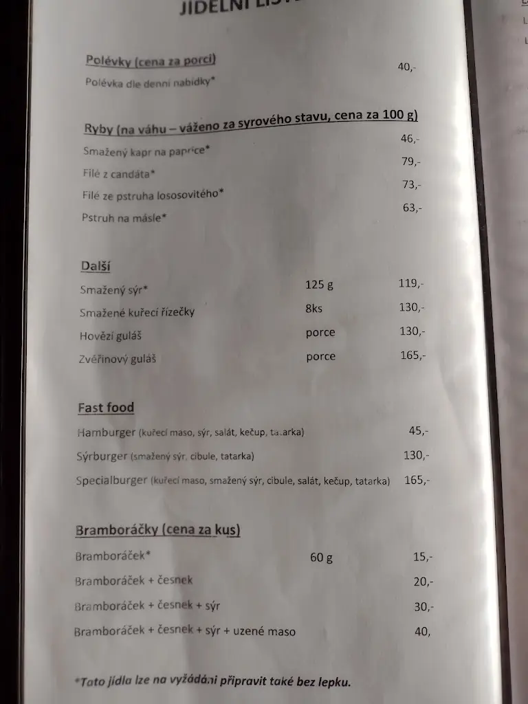 Menu_Občerstvení U Rybníka_Bartošovice_image_4