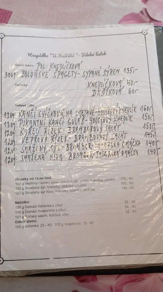 Menu_Hospůdka U Kašťáků_Železný Brod_image_1