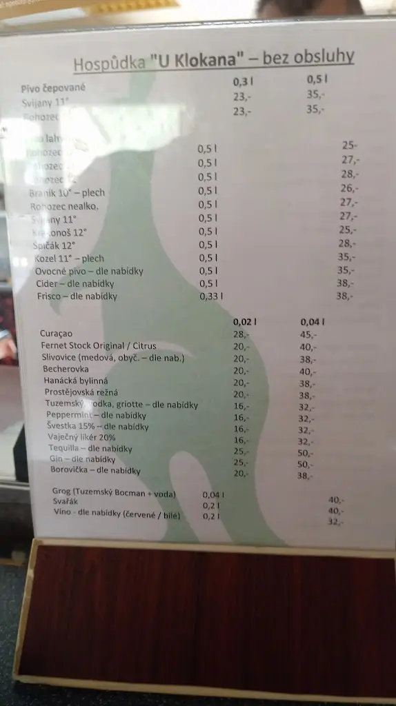 Menu_Nápojka A Občerstveni 