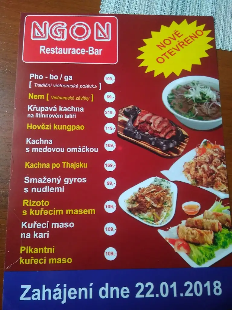 Menu_Restaurace Bar Ngon_Bílovec_immagine_1