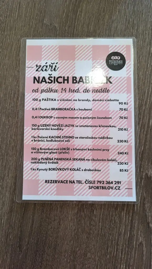 Menu_Restaurace a sportoviště Bílov_Bílovec_image_1