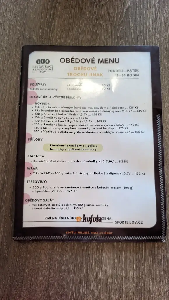 Menu_Restaurace a sportoviště Bílov_Bílovec_image_2