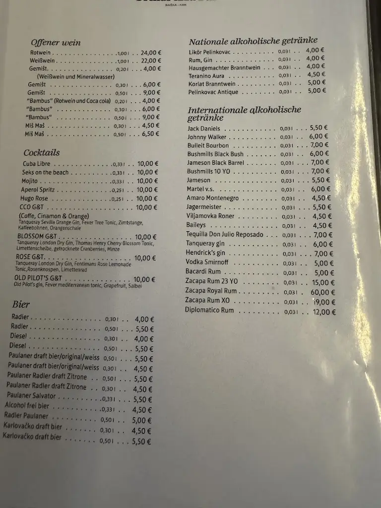 Menu_Paulaner Grill Bar Baška_Baška_immagine_1