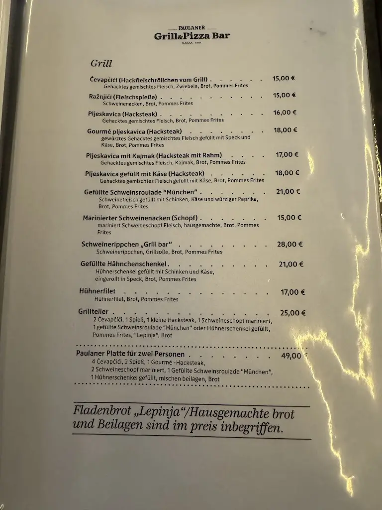 Menu_Paulaner Grill Bar Baška_Baška_immagine_3