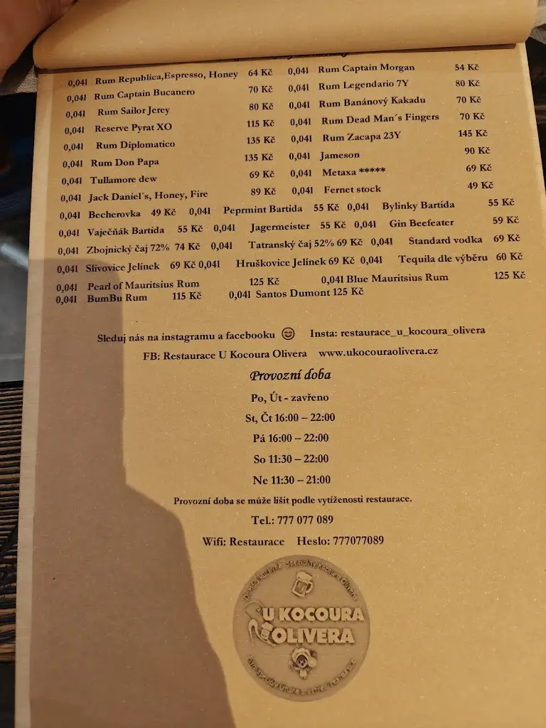 Menu_Restaurace U Kocoura Olivera_Bohumín_image_4