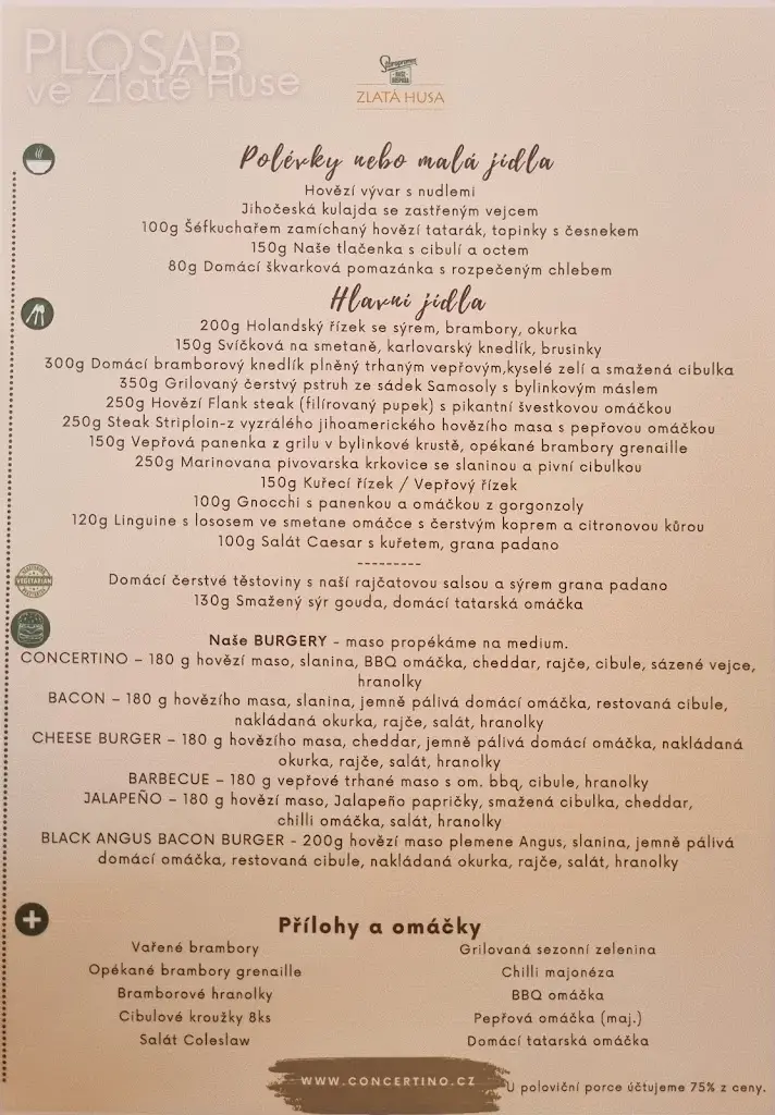 Menu_Restaurace Naše hospoda - Zlatá husa_Jindřichův Hradec_image_1