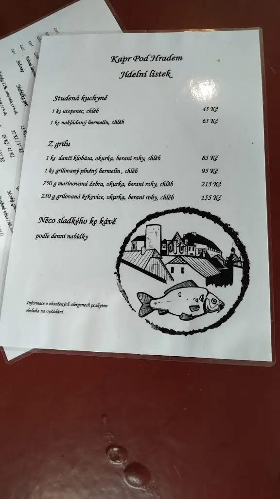 Menu_Kapr Pod Hradem_Jindřichův Hradec_image_3